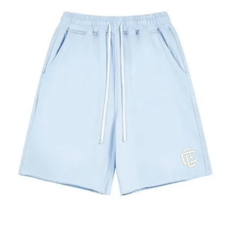 Sky blue Embroidered Sweat-Shorts